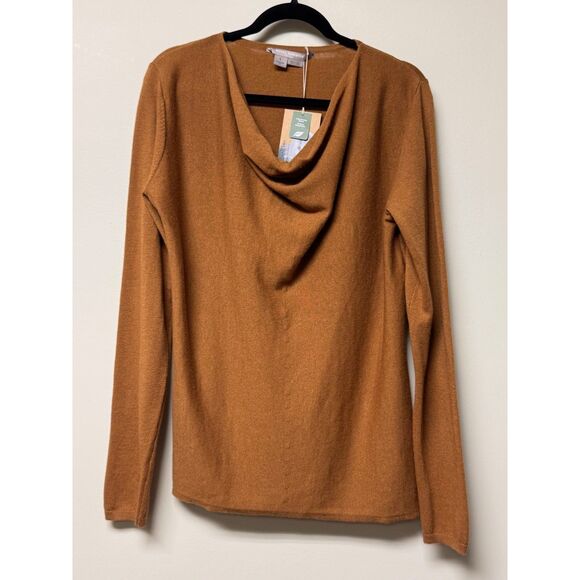 NWT - ROYAL ROBBINS Westlands Cowl Neck SeaWool Sweater, Caramel, Sz L - Picture 2 of 11